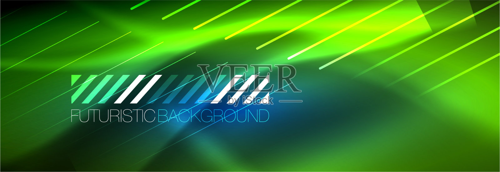 氖发光的线条,神奇的能量和光的运动插画图片素材