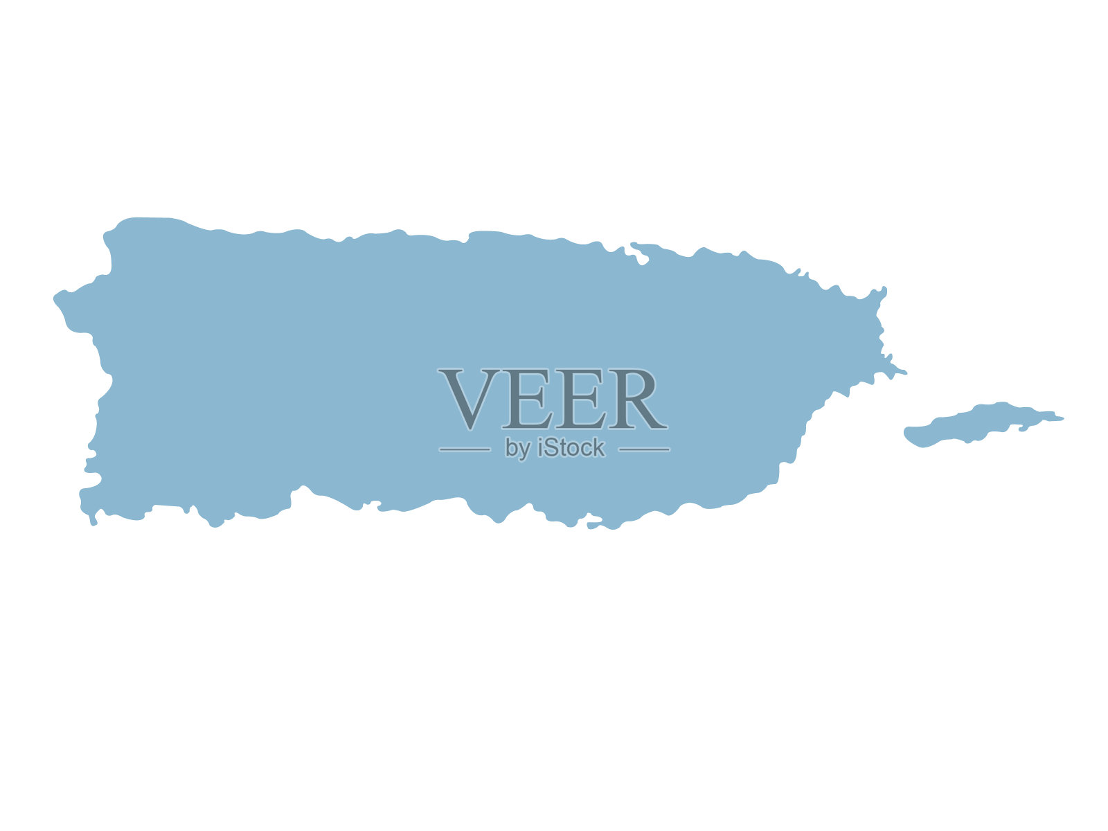 波多黎各地图插画图片素材