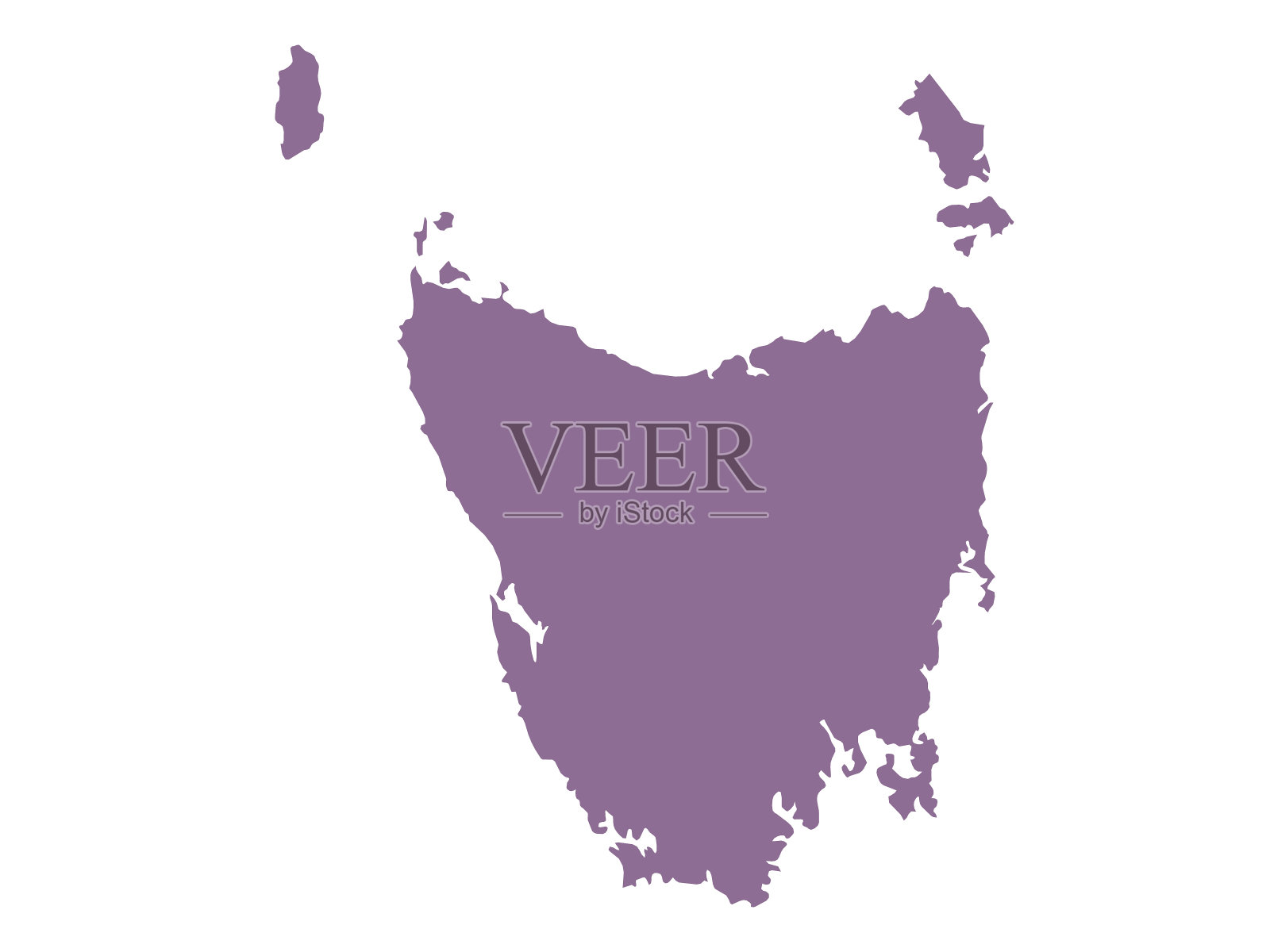 塔斯马尼亚岛地图插画图片素材