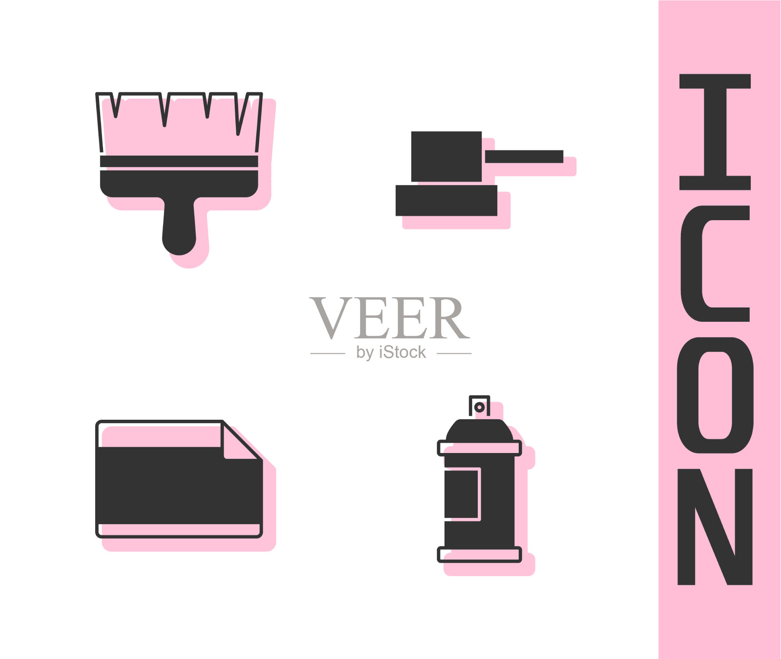 设置喷漆可刷纸不干胶不干胶图标素材