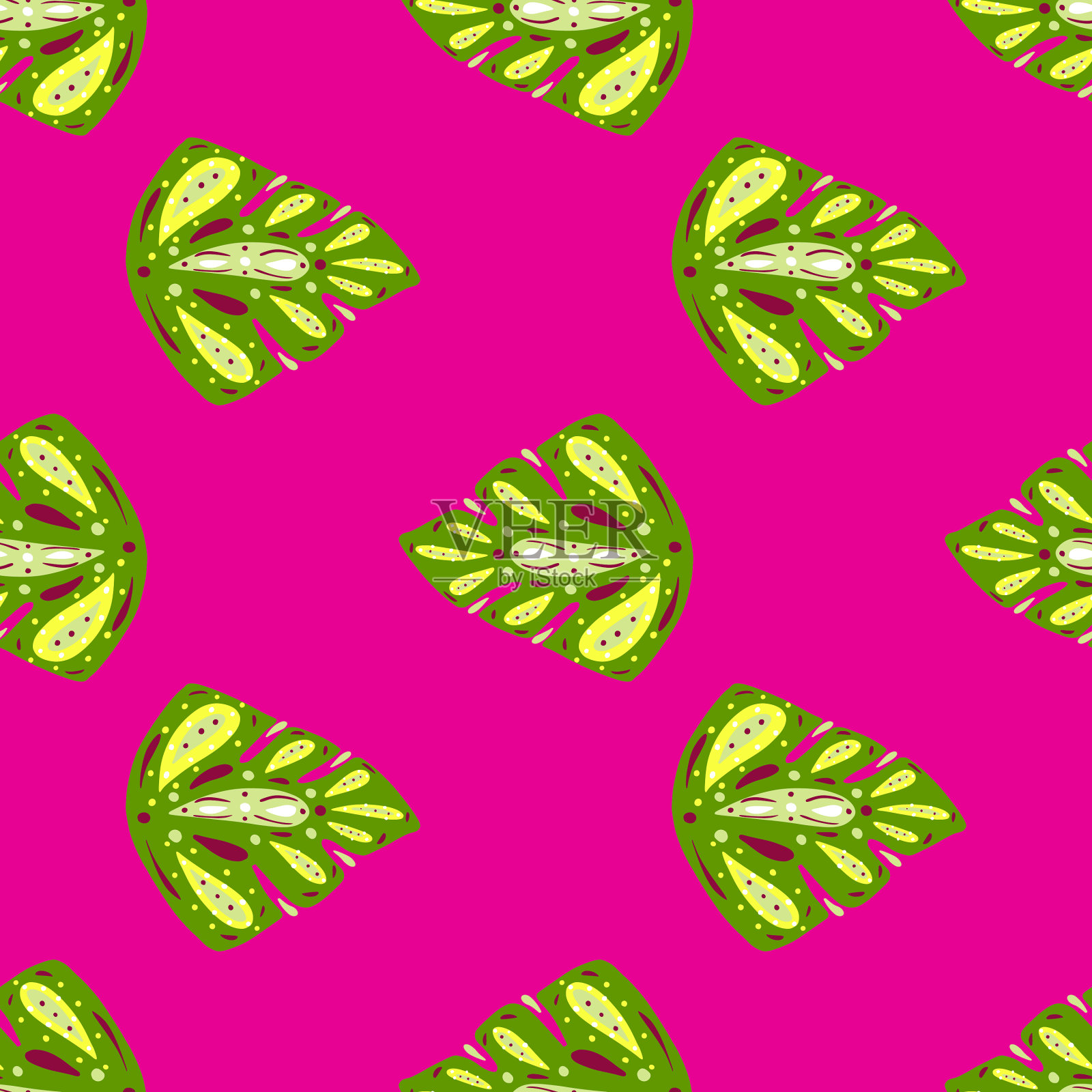 明亮的花卉无缝图案与涂鸦插画图片素材