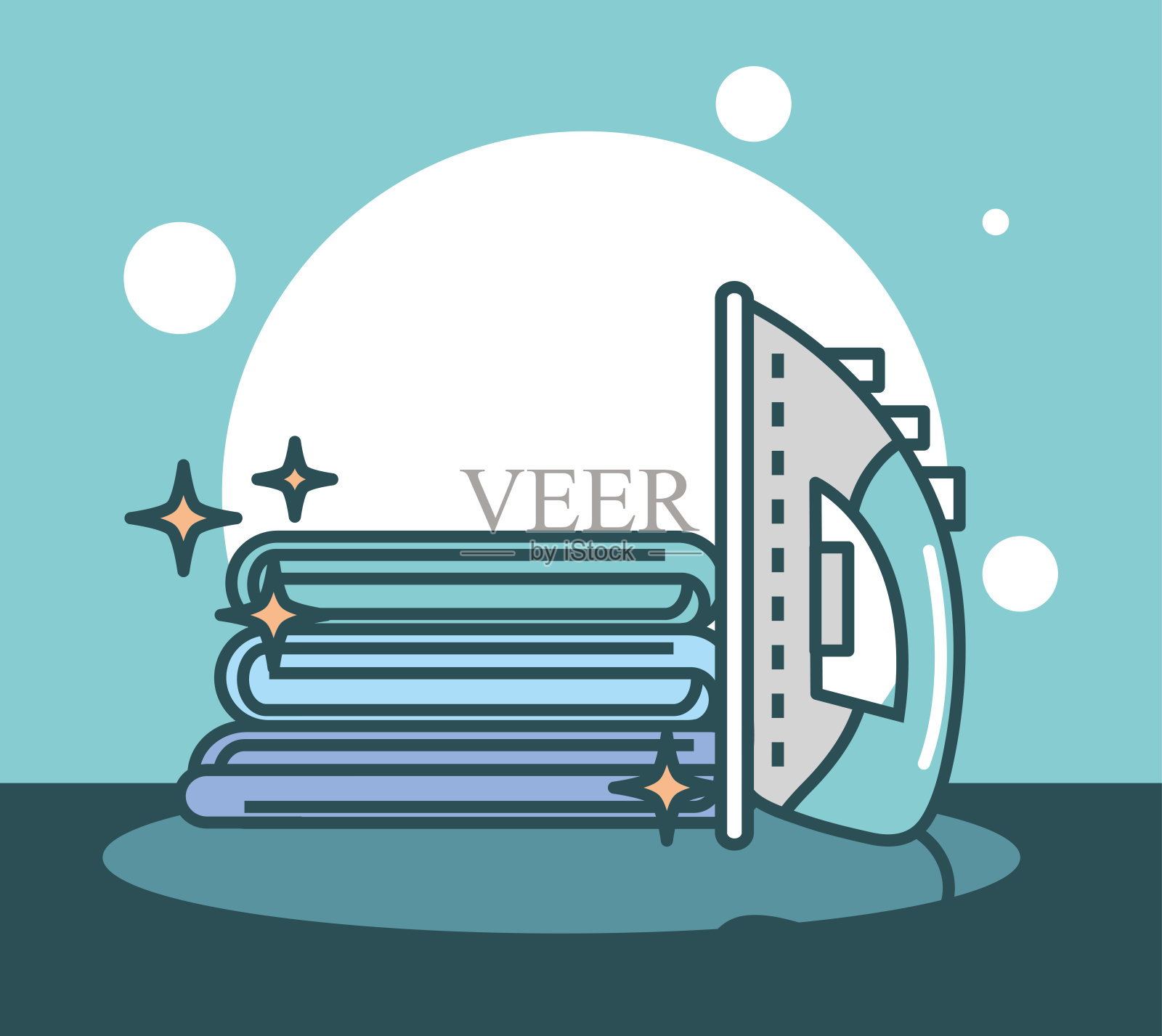 洗衣熨斗插画图片素材