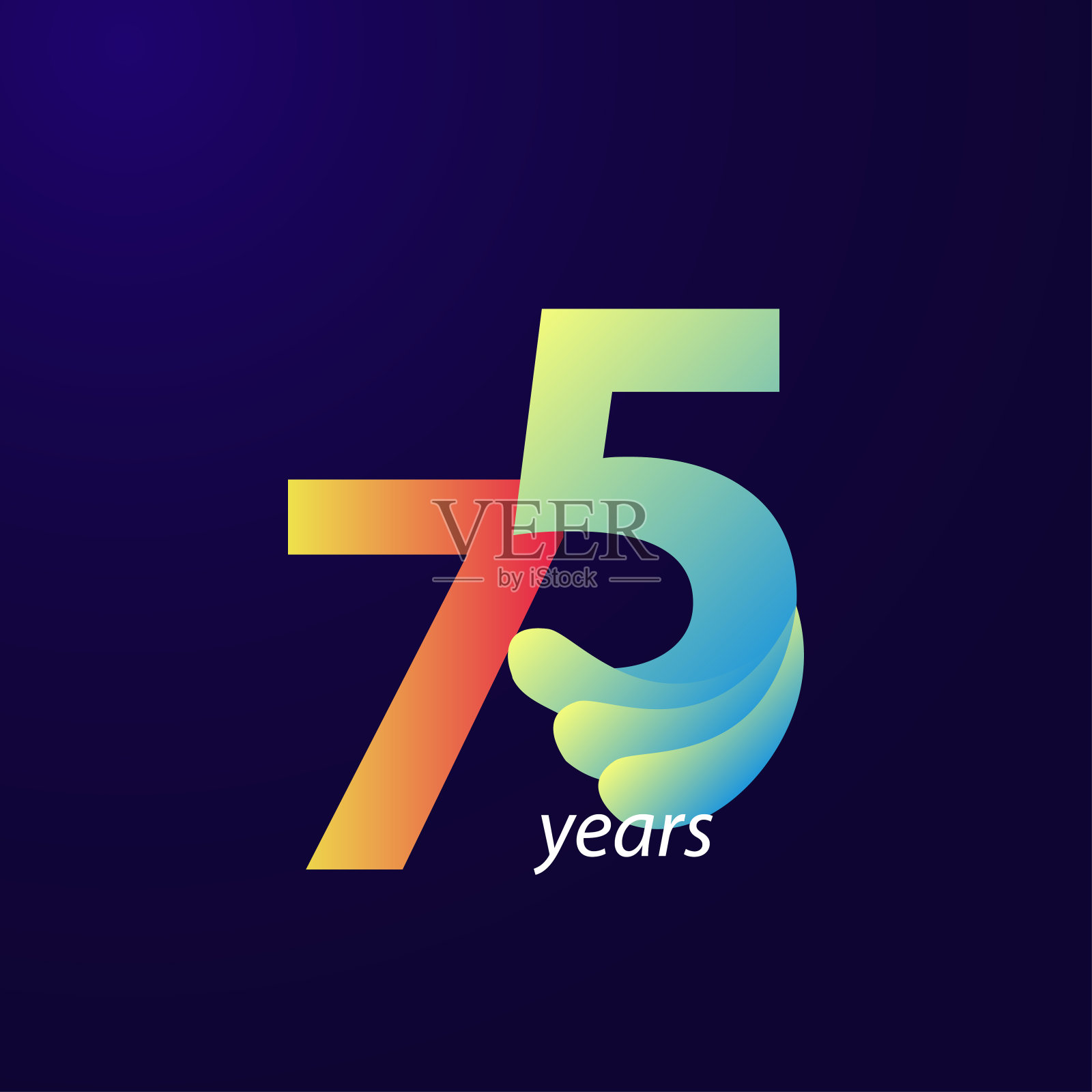 75周年庆典矢量模板设计插图插画图片素材