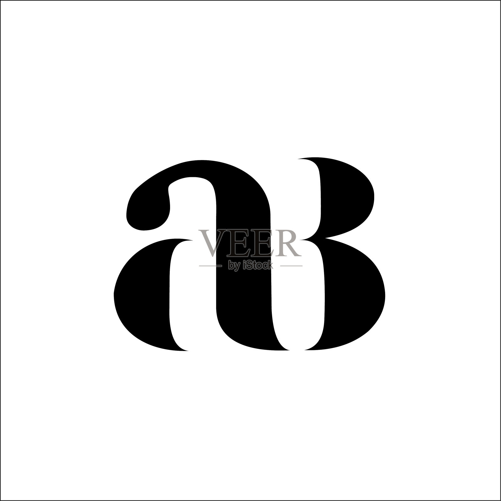 首字母AB字母标志向量插画图片素材