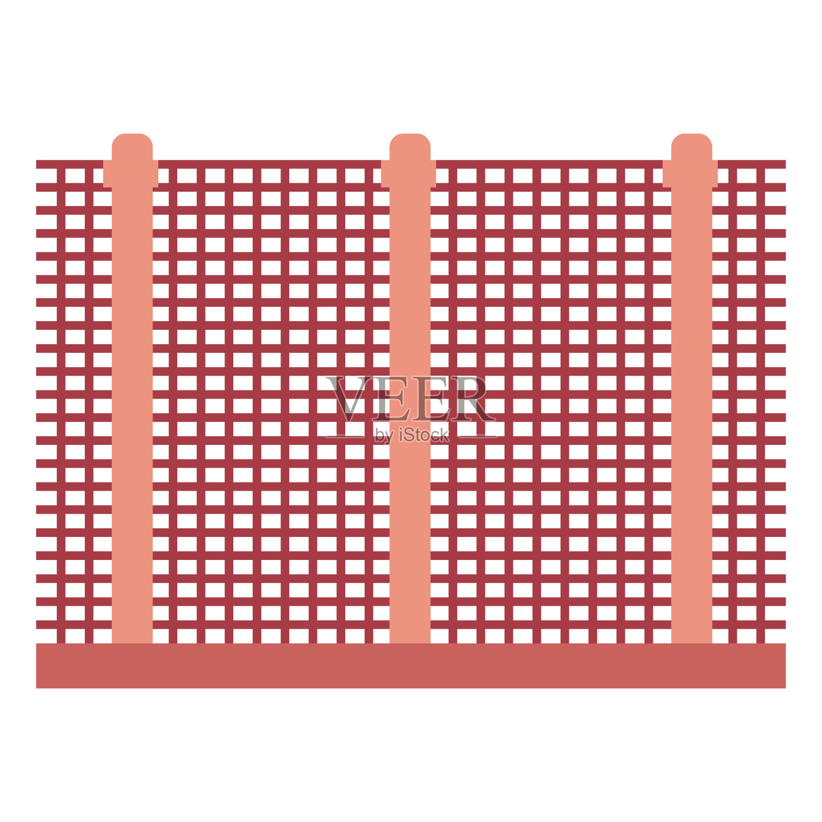 简单的网和木栅栏图标与可编辑的文件插画图片素材