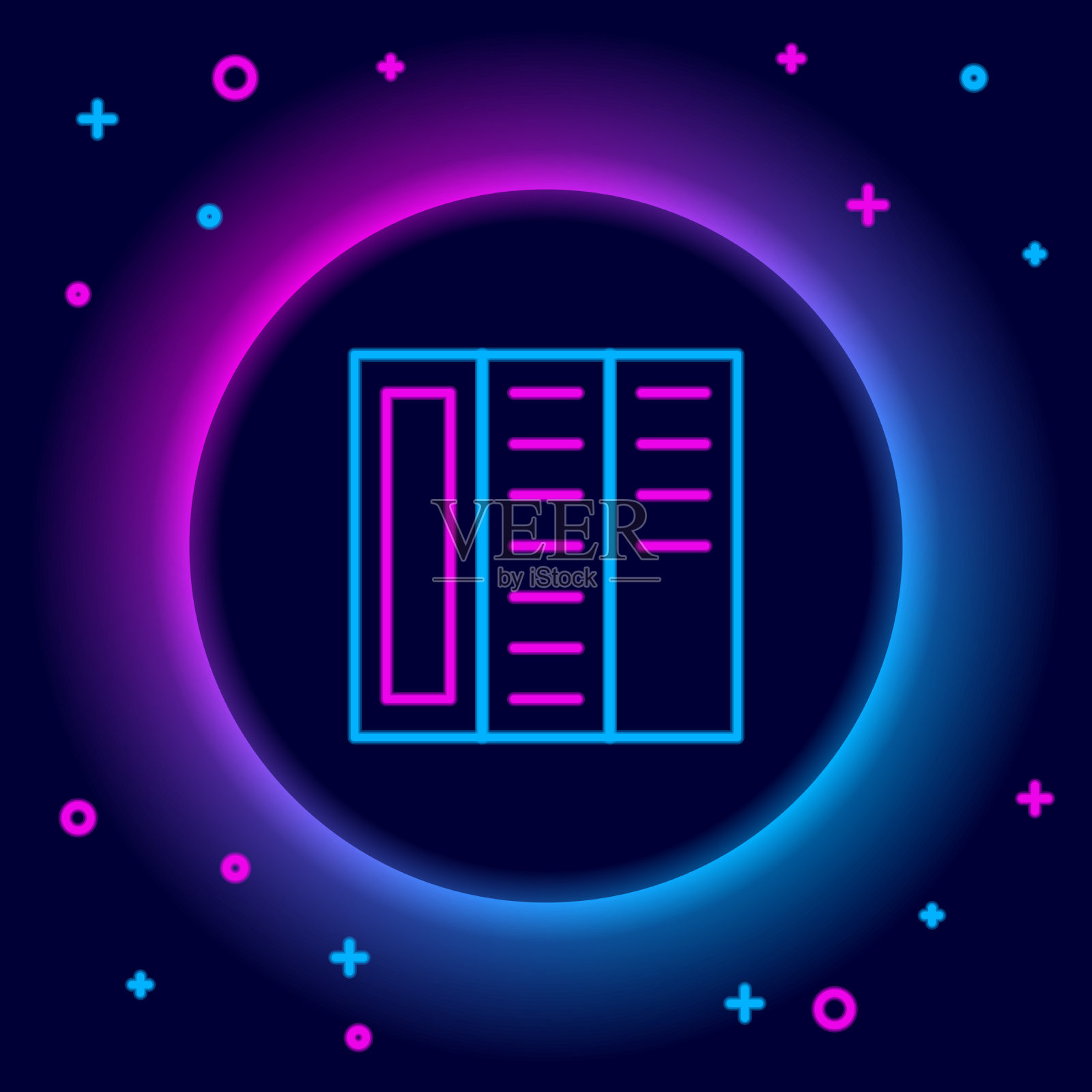 发光的霓虹灯线宣传册模板布局图标设计模板素材