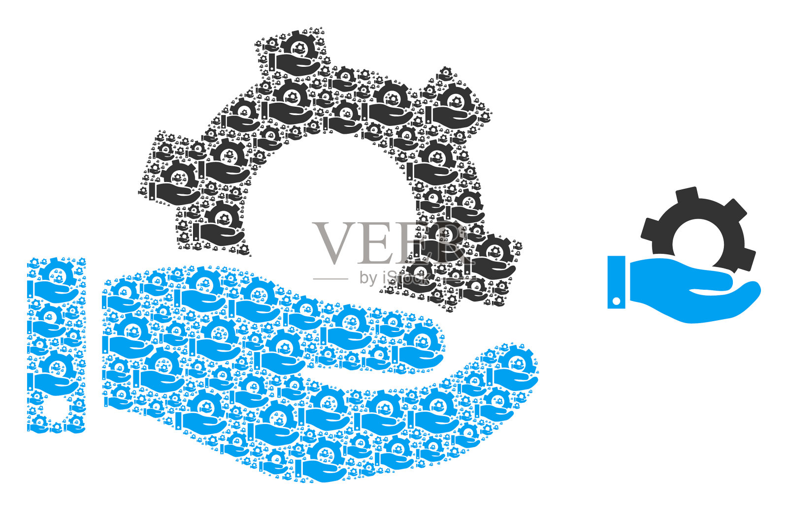 服务递归图标组合插画图片素材