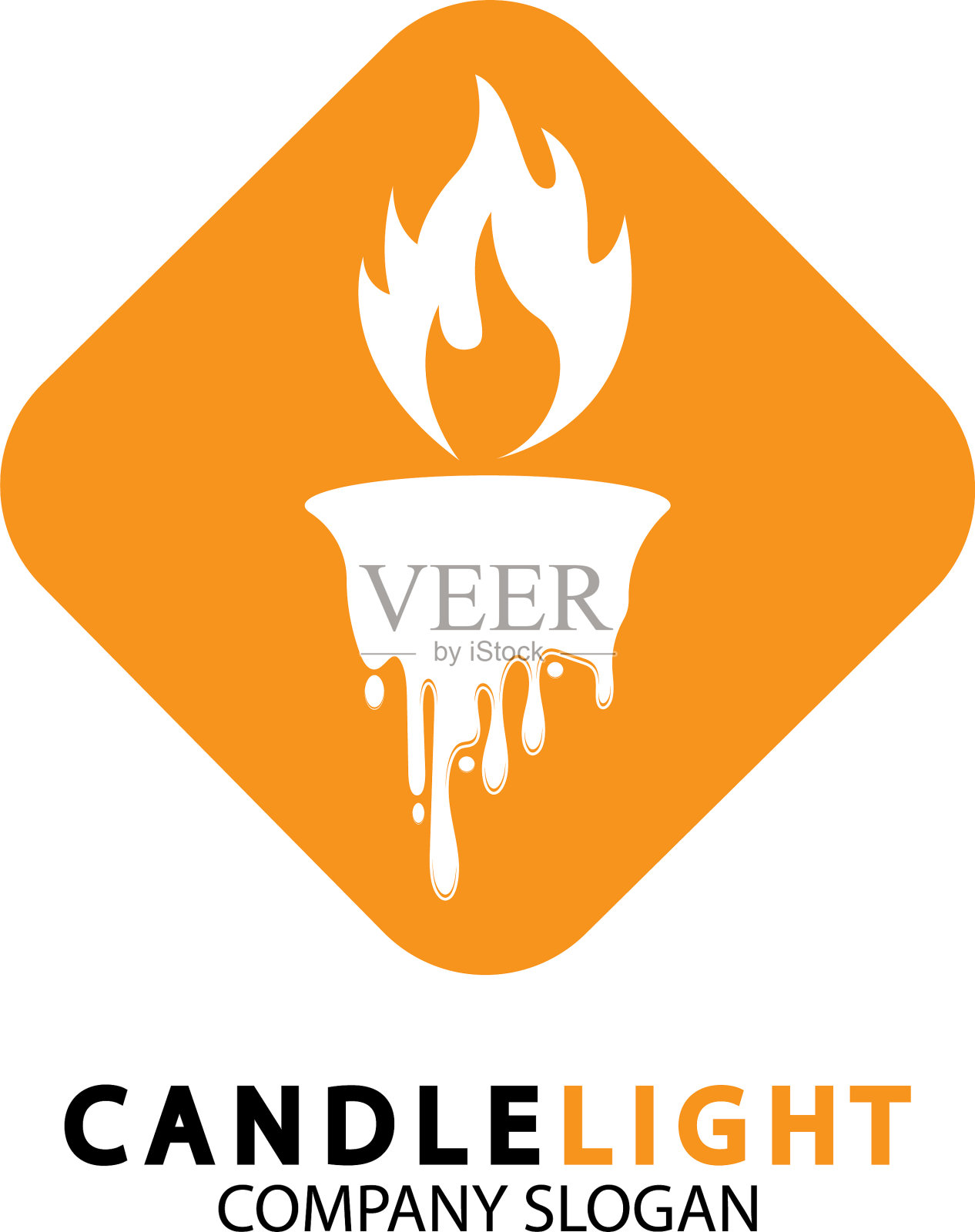烛光图标标志设计模板插画图片素材