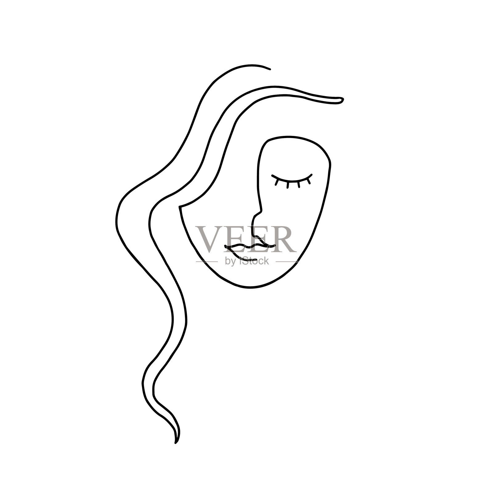 女人连续线条艺术1设计元素图片