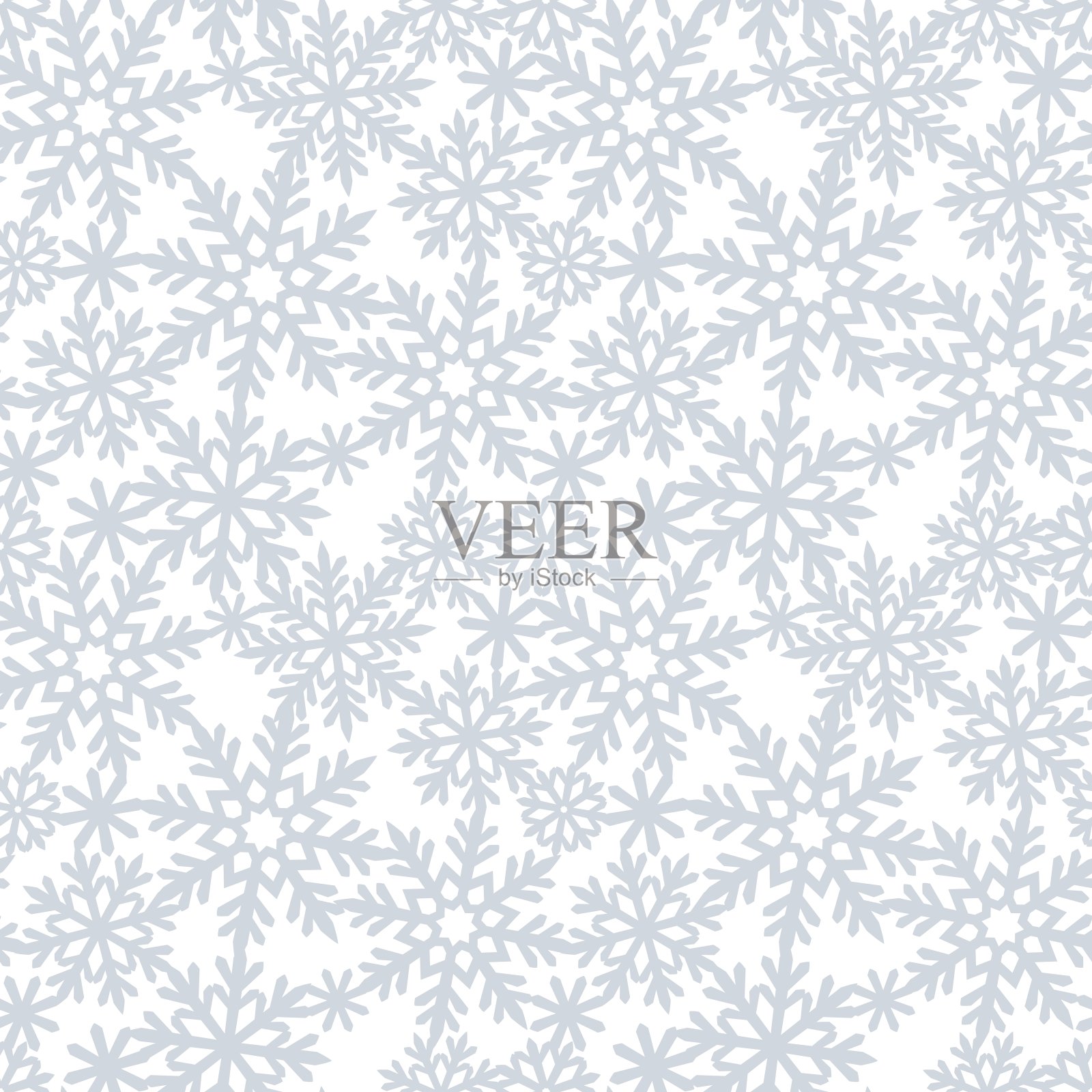 方形无缝的雪花图案。插画图片素材