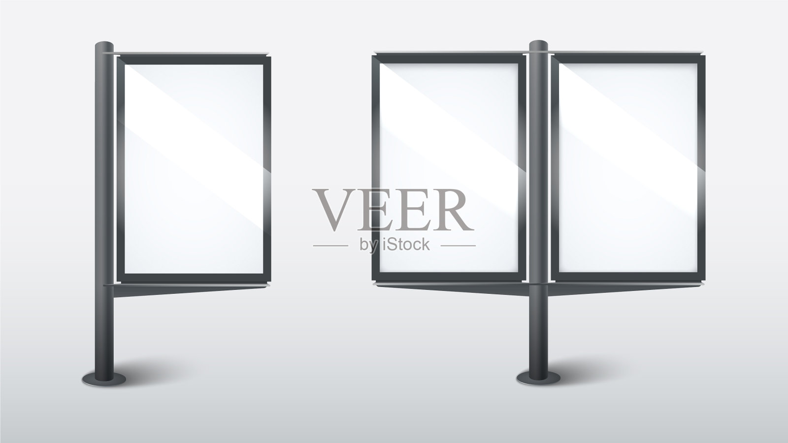 逼真的街道灯箱模板上插画图片素材