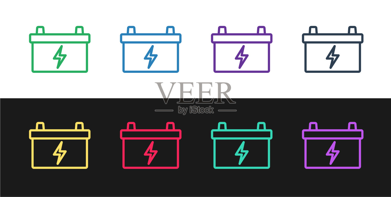 设置线车蓄电池图标隔离上黑色和图标素材