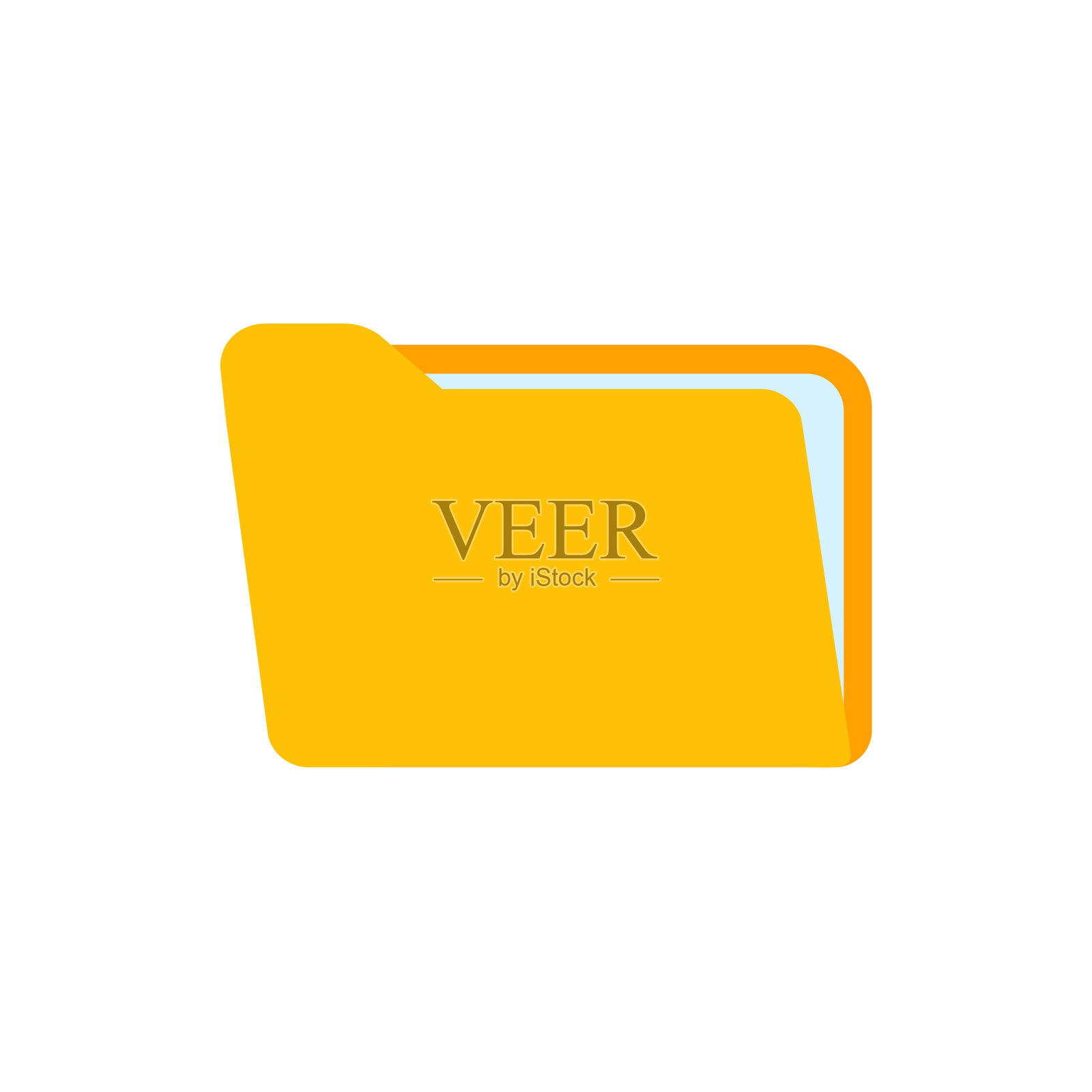 用于组织文档的黄色文件夹。对大量数据进行排序插画图片素材