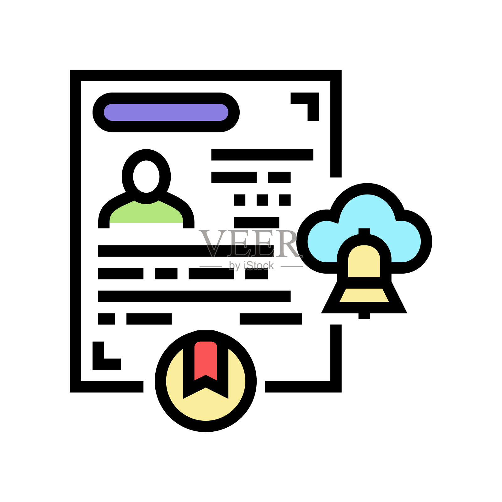 宗教签证彩色图标矢量插图插画图片素材