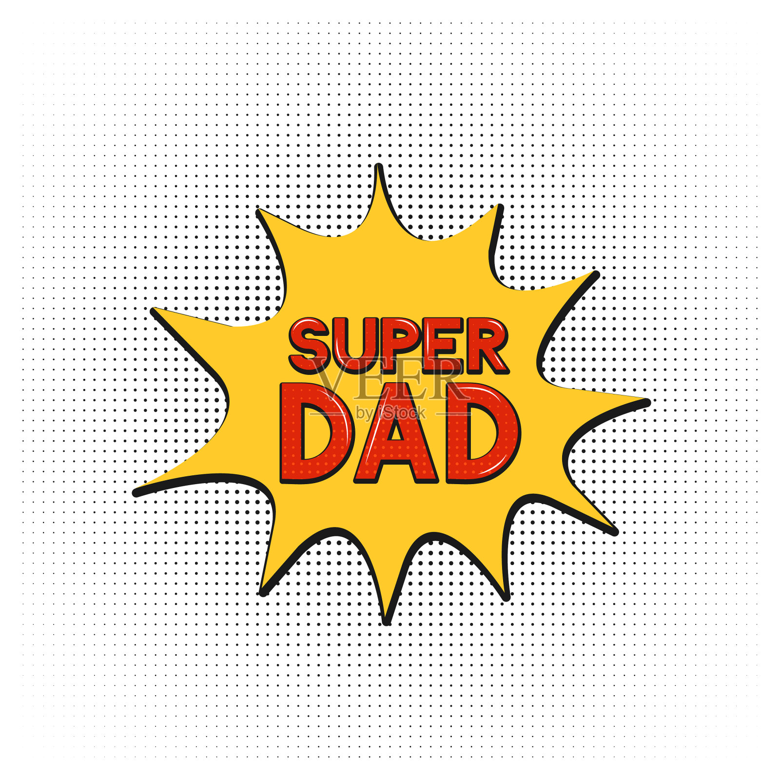 漫画字母超级爸爸的演讲泡泡复古设计元素图片