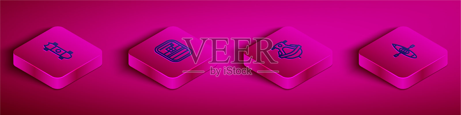 先设置等距线长板或滑板图标素材