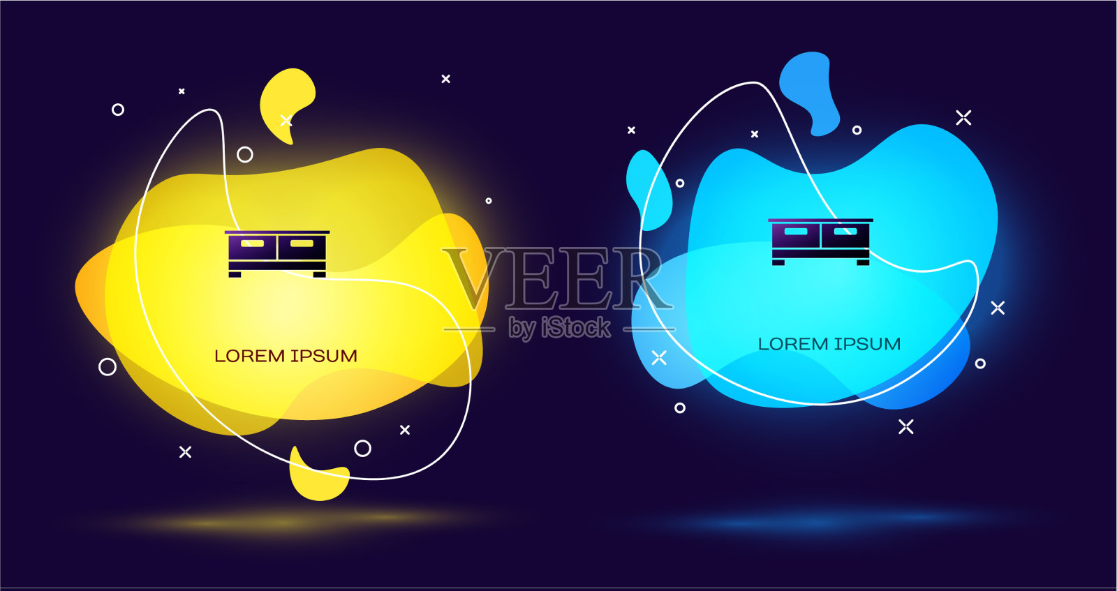 黑色衣柜抽屉图标孤立在黑色插画图片素材