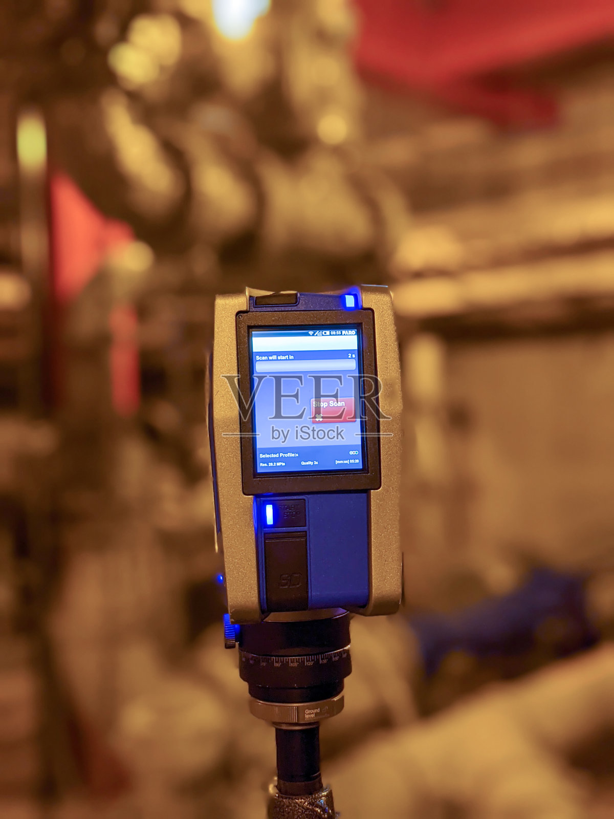 激光雷达激光扫描设备在工地创建点云照片摄影图片