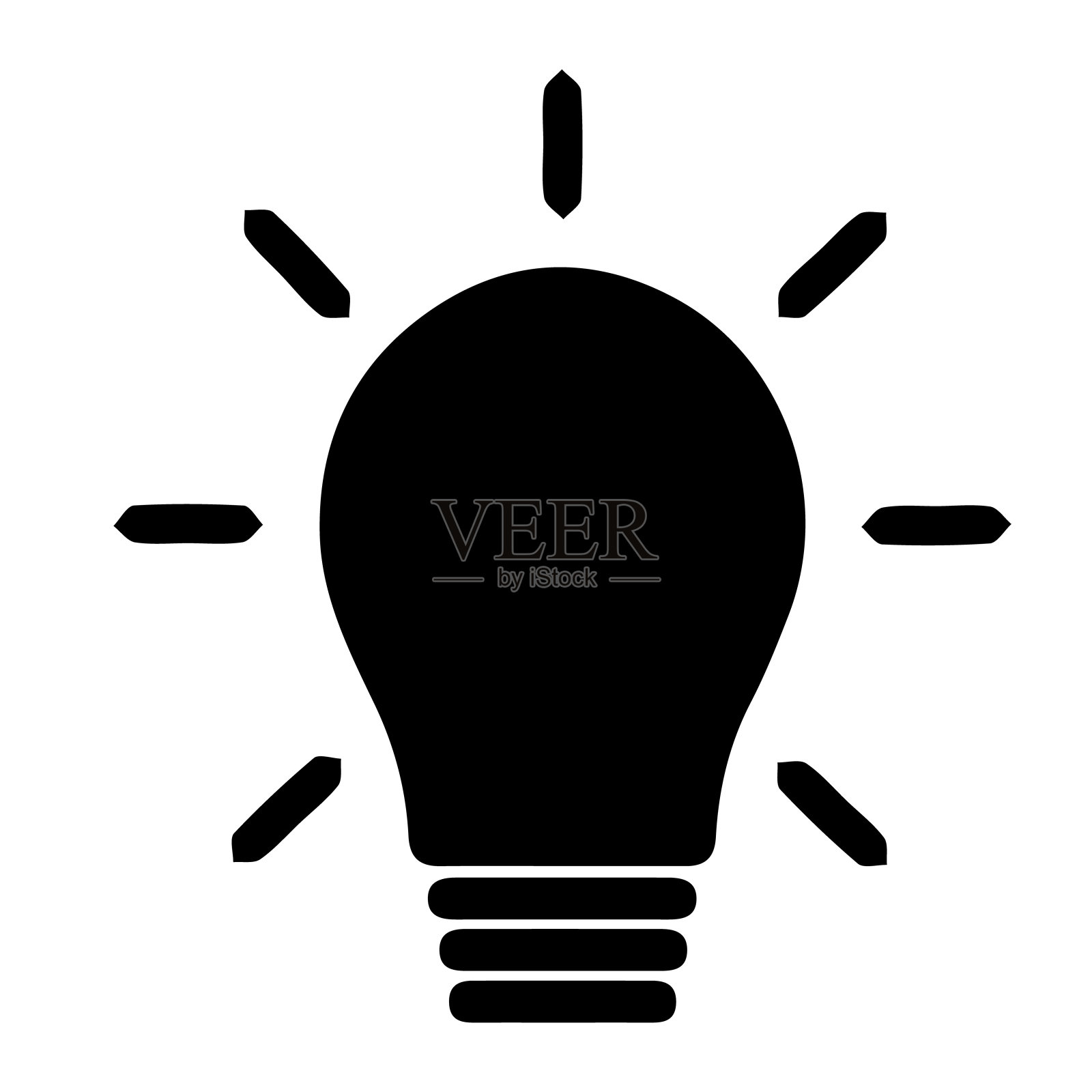 灯泡矢量图标eps 10。光的象征。简单孤立的插图。图标素材