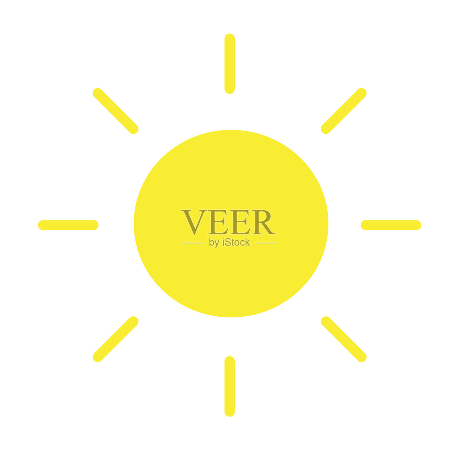 太阳图标在白色的背景插画图片素材