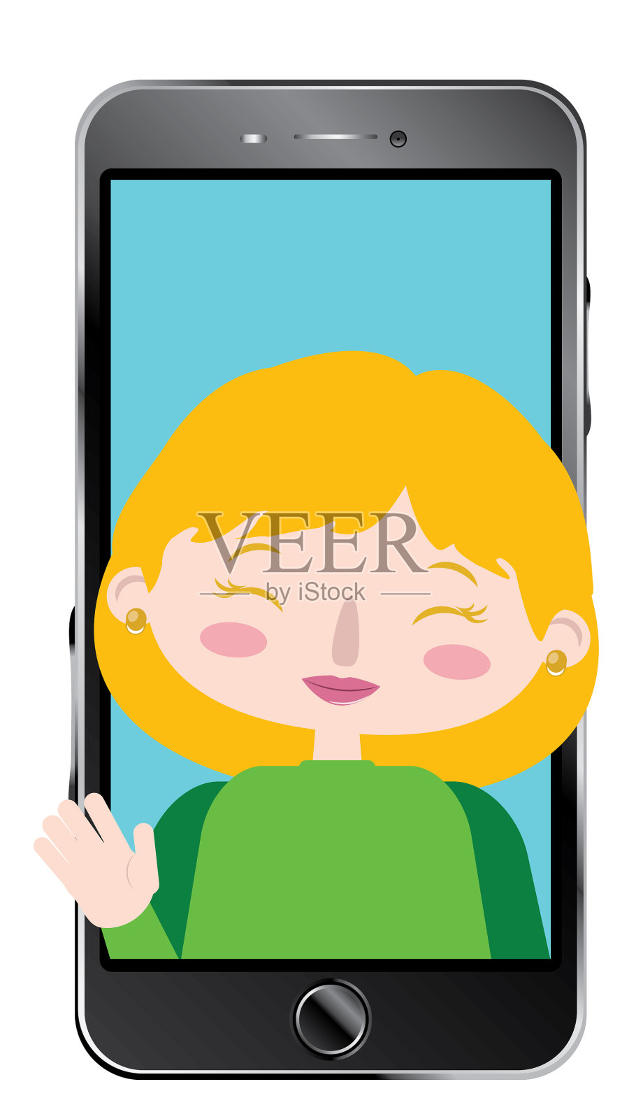 一个白人女孩在网上聊天设计元素图片