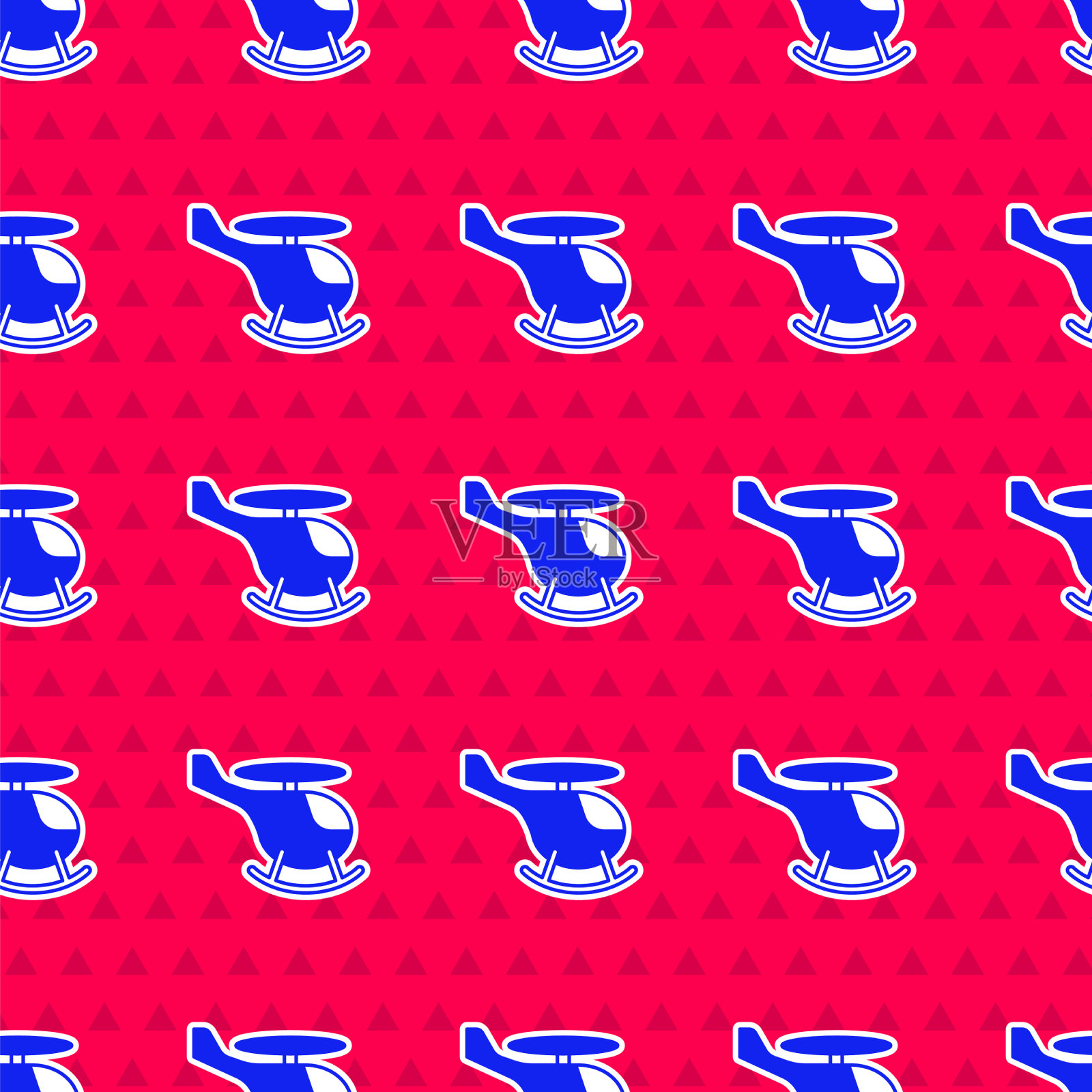 蓝色直升机飞行器图标孤立插画图片素材