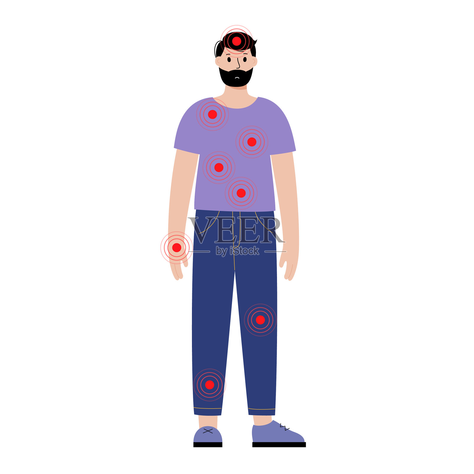 男性身体疼痛设计元素图片