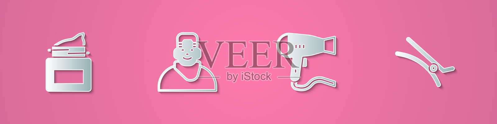 把纸剪的奶油化妆瓶放进去图标素材