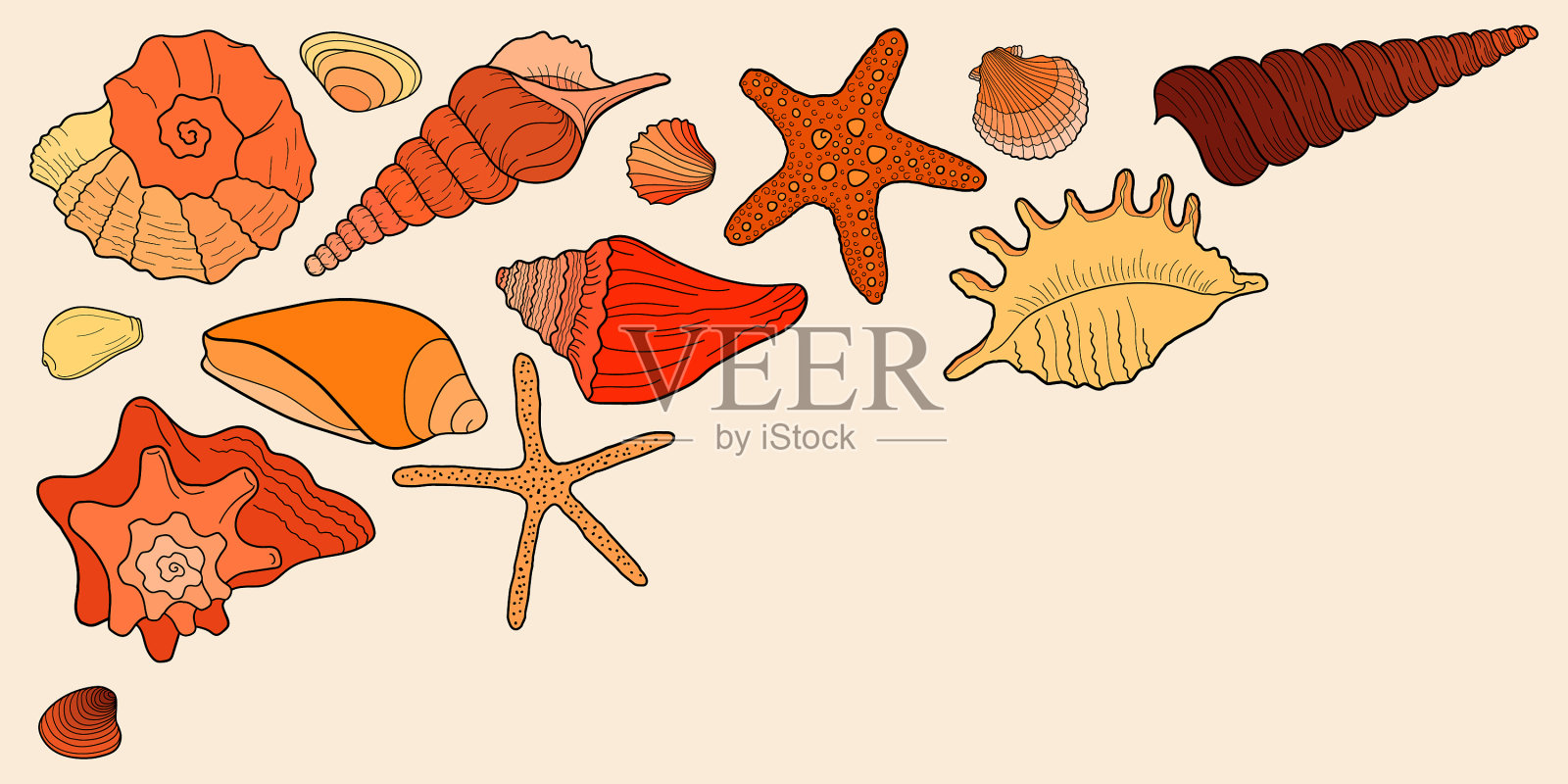 手绘雕刻线设计模板插画图片素材