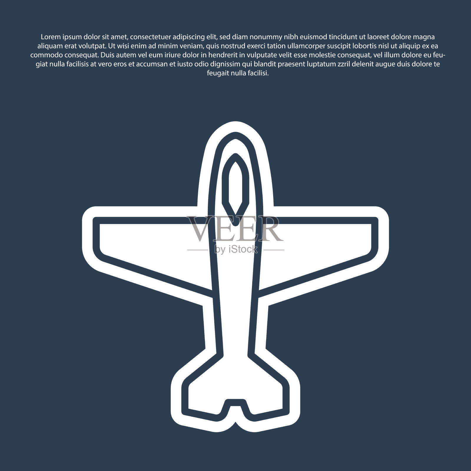 蓝色的线平面图标孤立在蓝色的背景插画图片素材