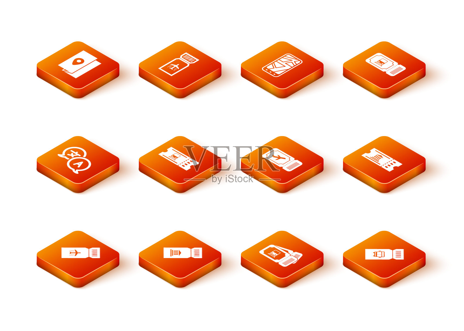 设置机票,博物馆,翻译,火车,巴士和图标。向量图标素材