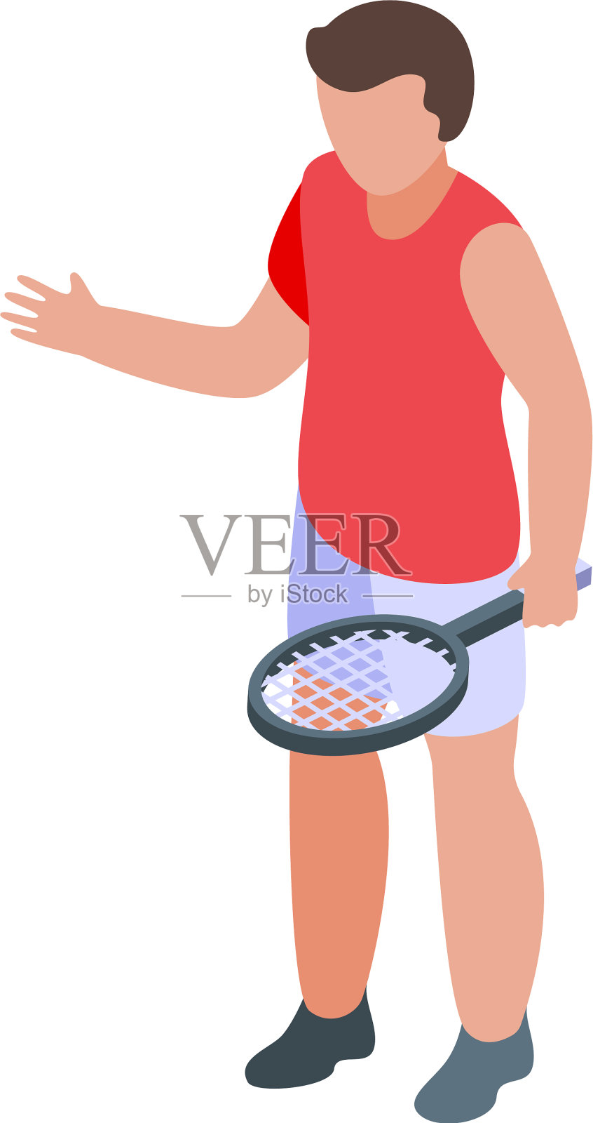 网球偶像等距风格插画图片素材