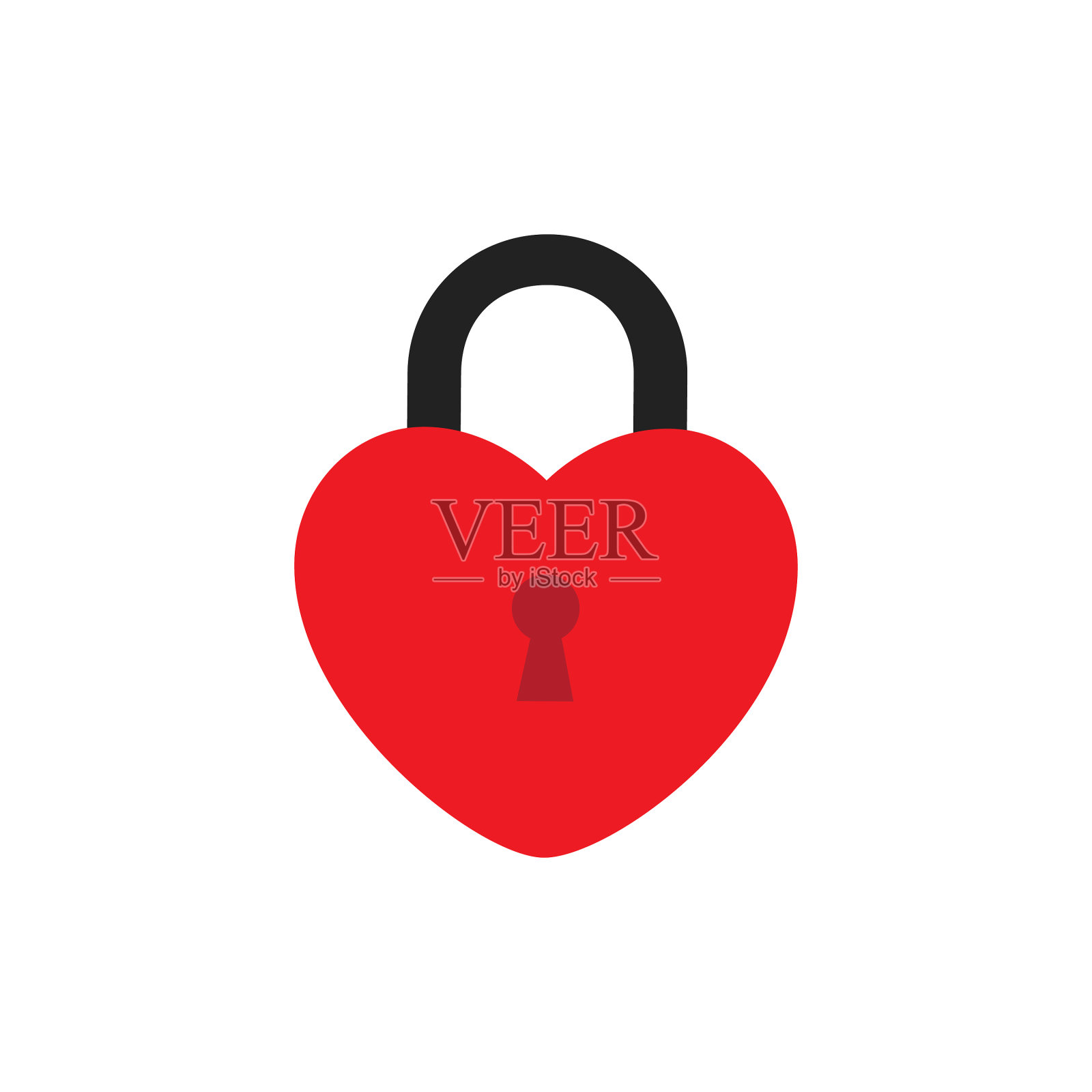 图标锁定心形锁定在白色插画图片素材