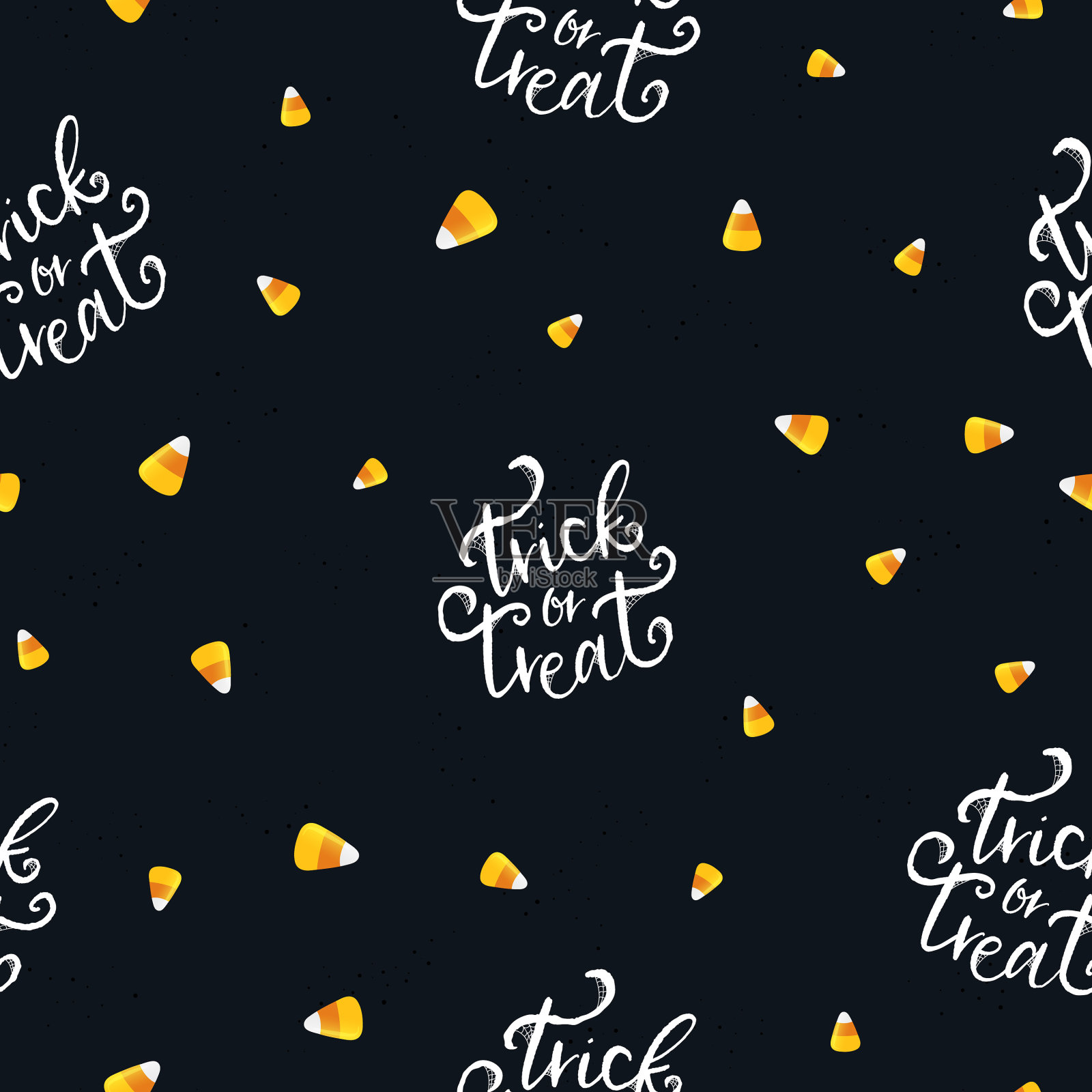 万圣节糖果无缝模式手刻字插画图片素材