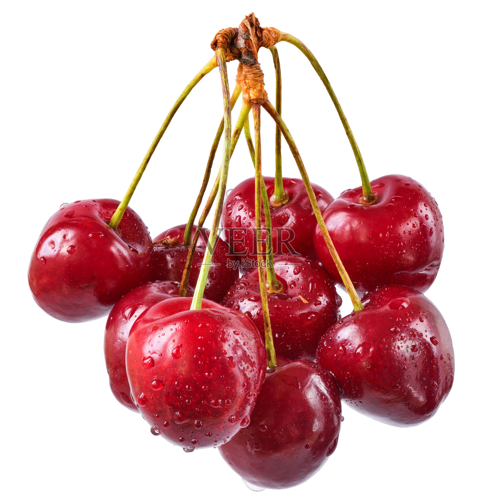 串甜樱桃封闭孤立照片摄影图片
