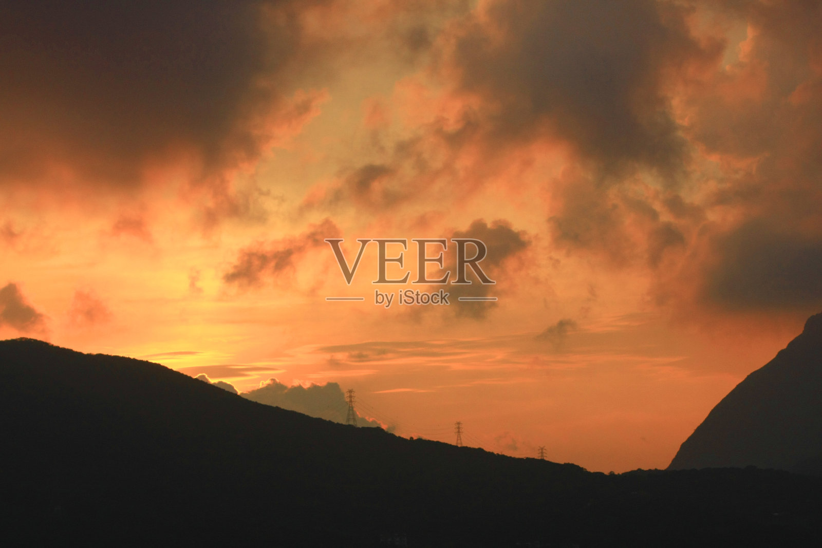 2008年9月7日香港美丽的山日出照片摄影图片