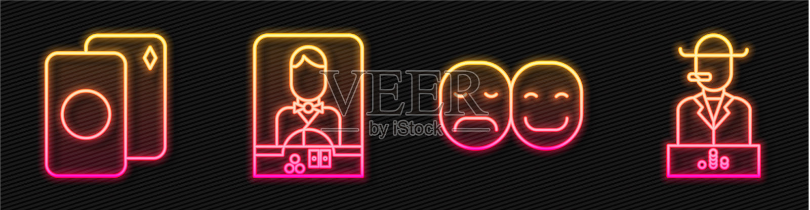 设线扑克玩家桥牌插画图片素材