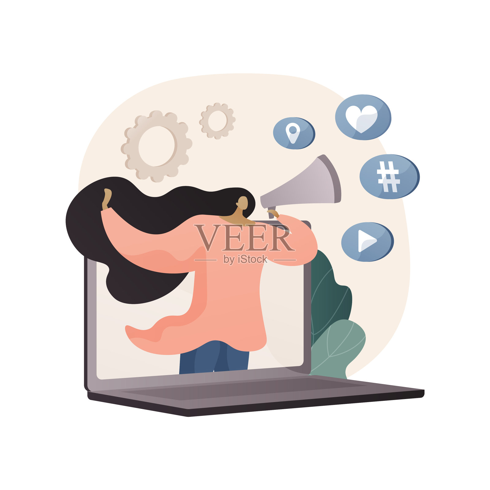 社交网络推广抽象概念设计元素图片