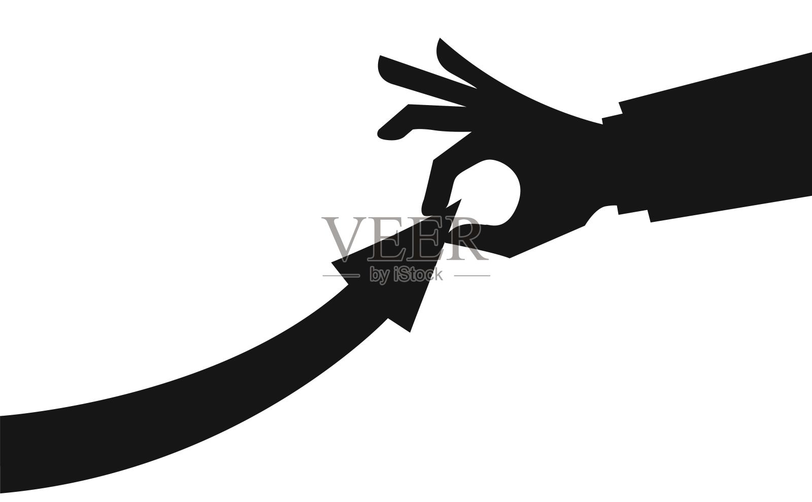 手向上拉图箭头。成长、发展、成功的理念。设计元素图片