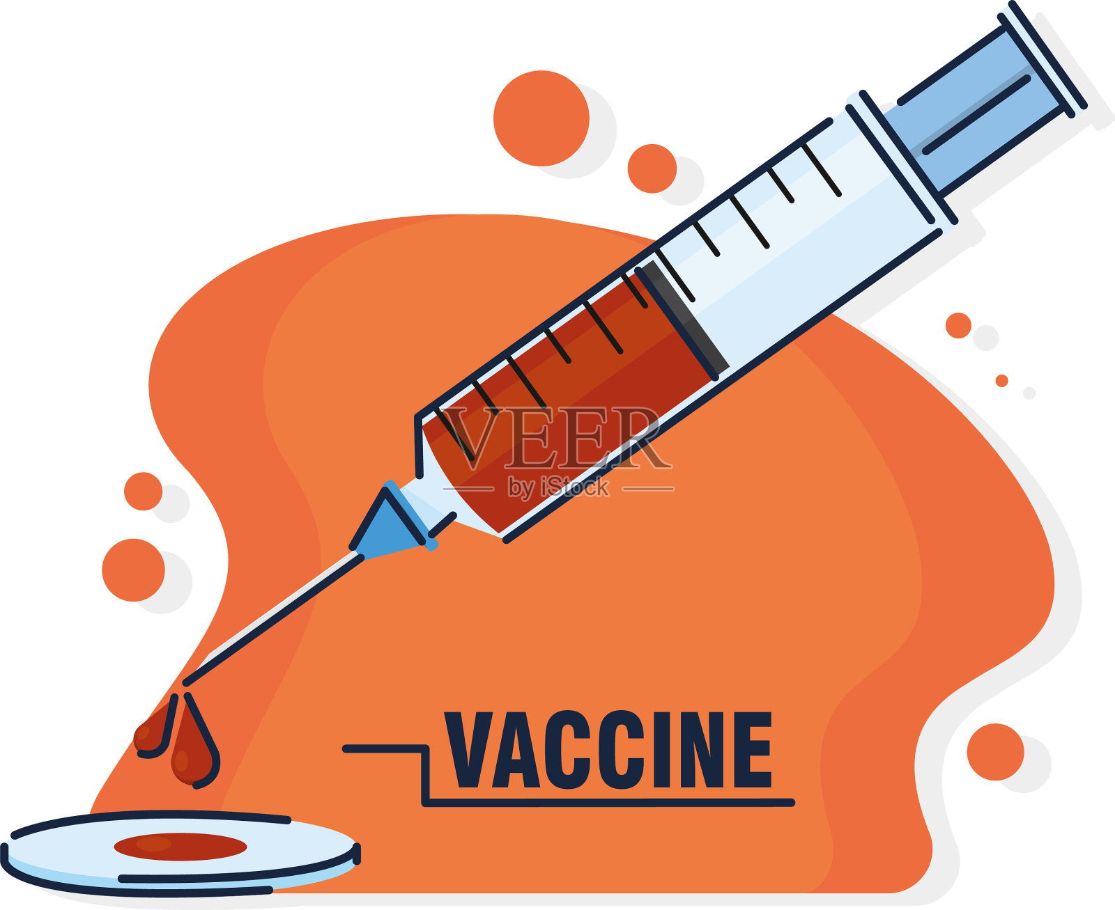 注射器里的COVID-19疫苗插画图片素材