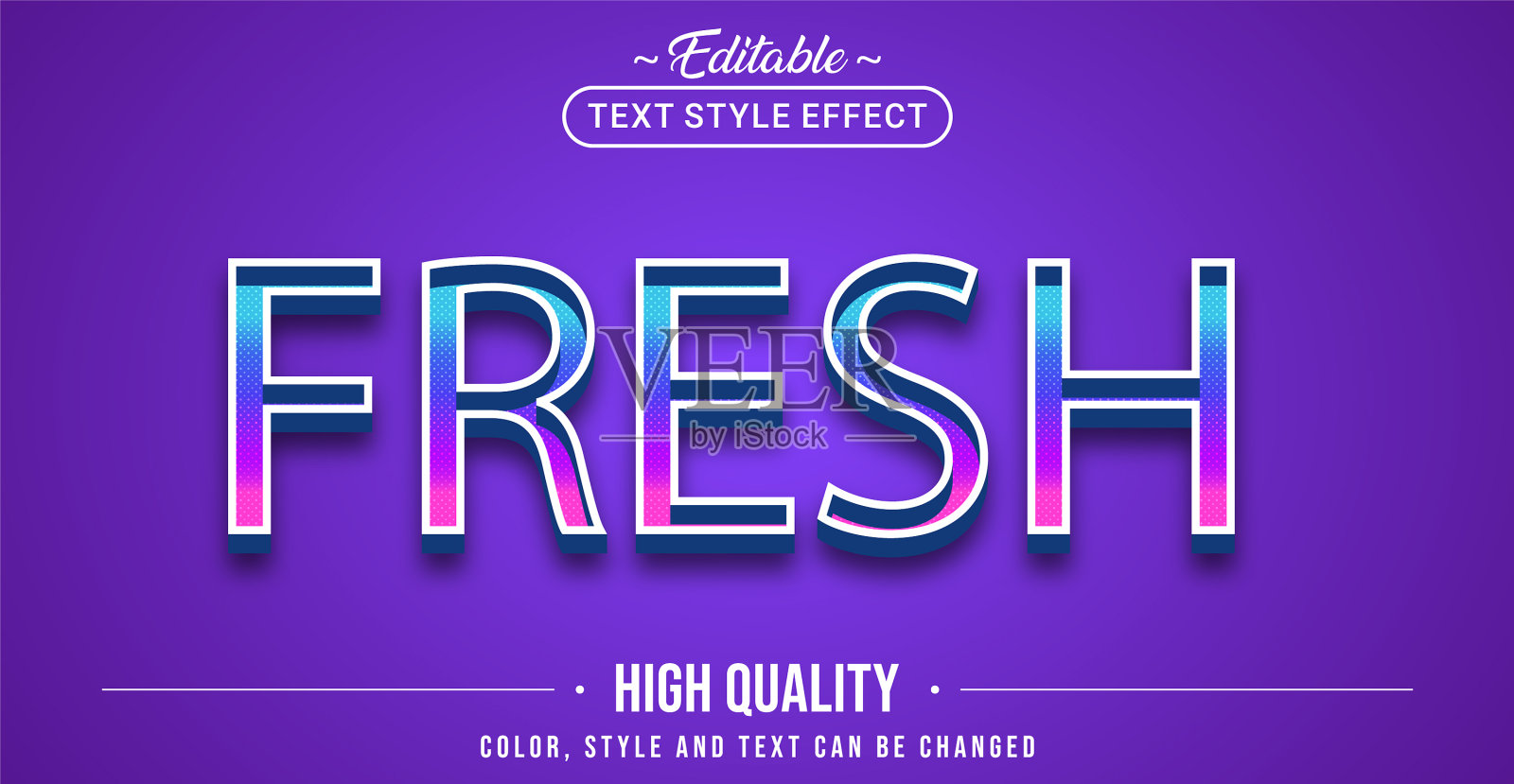 可编辑的文本样式效果-新鲜的文本样式插画图片素材