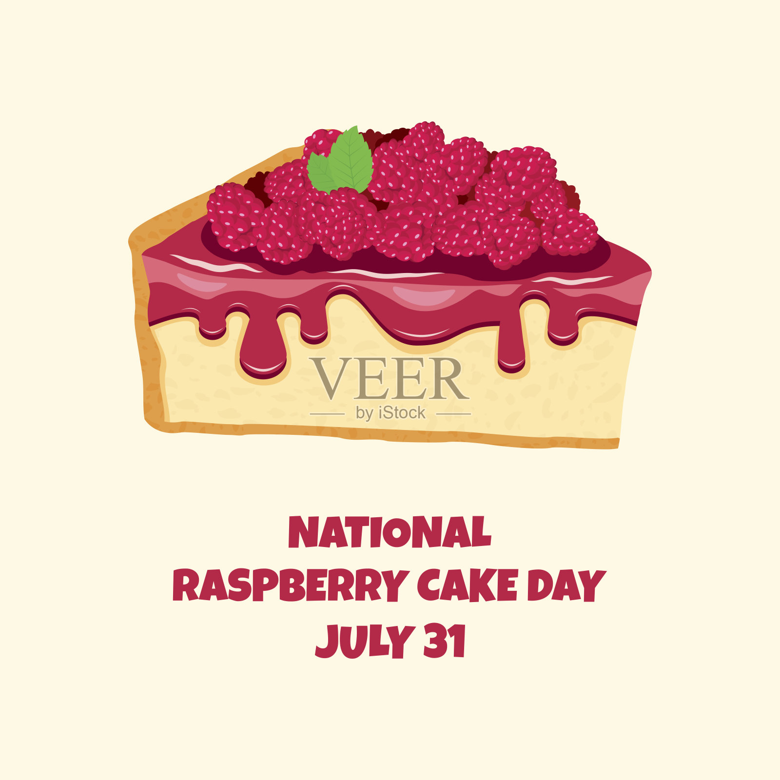 国家覆盆子蛋糕日向量插画图片素材