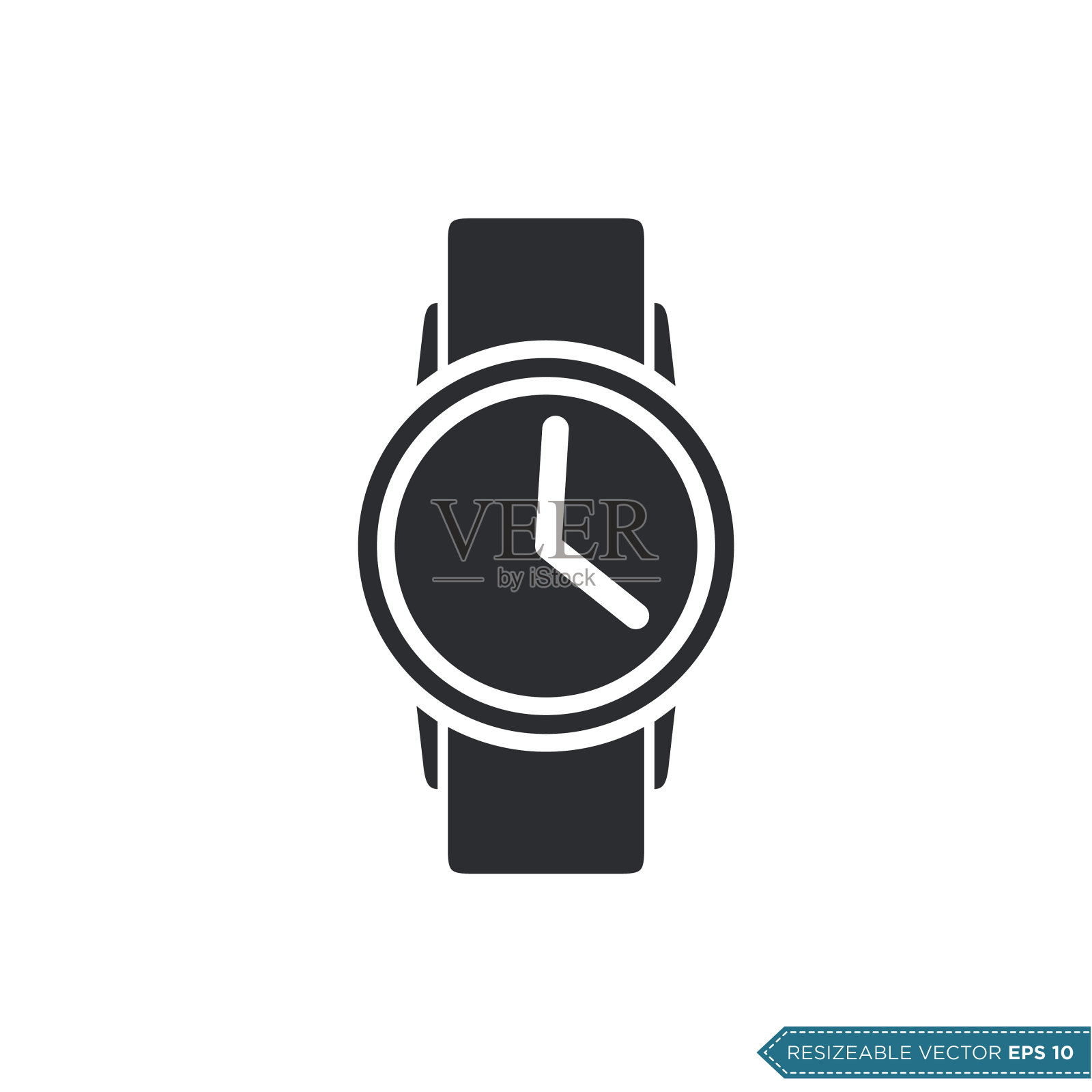 腕表时钟图标矢量模板,平面设计插画图片素材