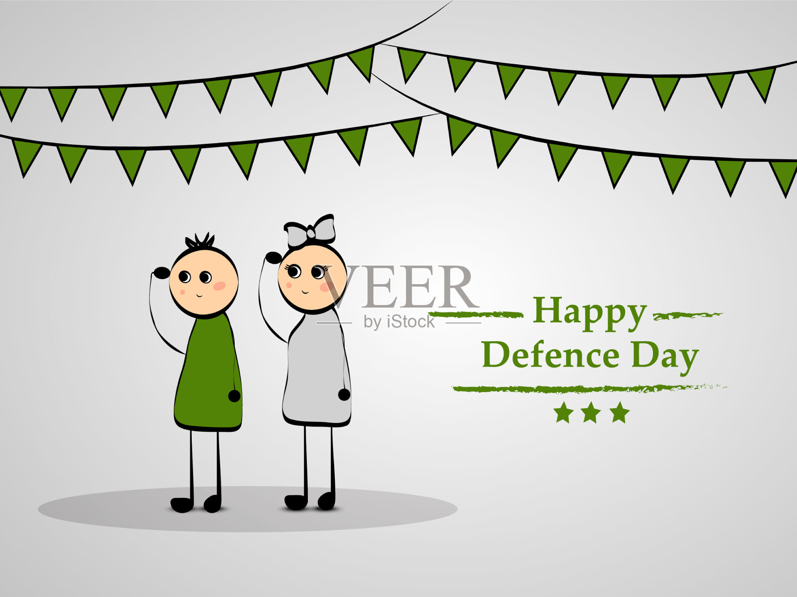 巴基斯坦国防的一天插画图片素材