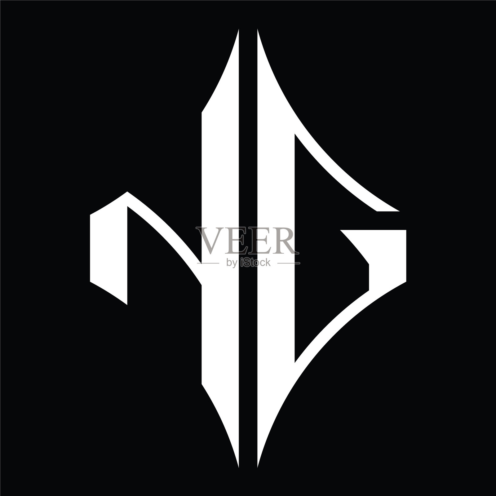 Ng标志字母与钻石形状设计插画图片素材