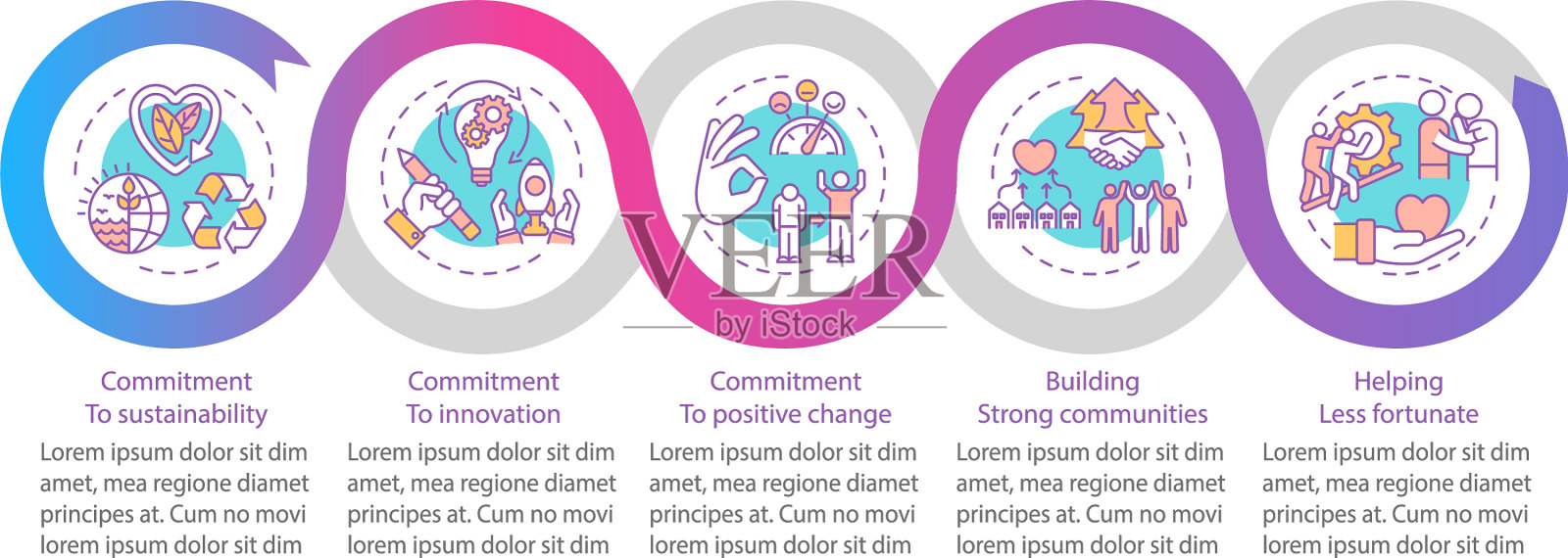 公司主要价值观信息图表模板插画图片素材
