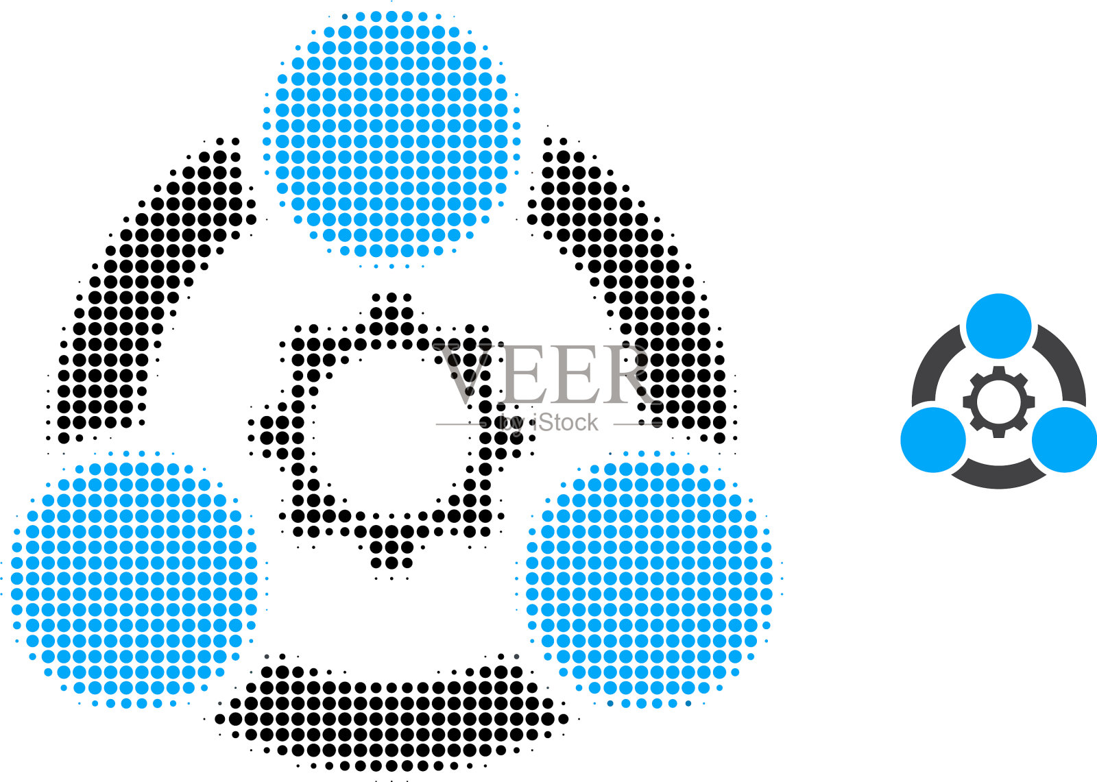 工业协作半色调点图标图标素材