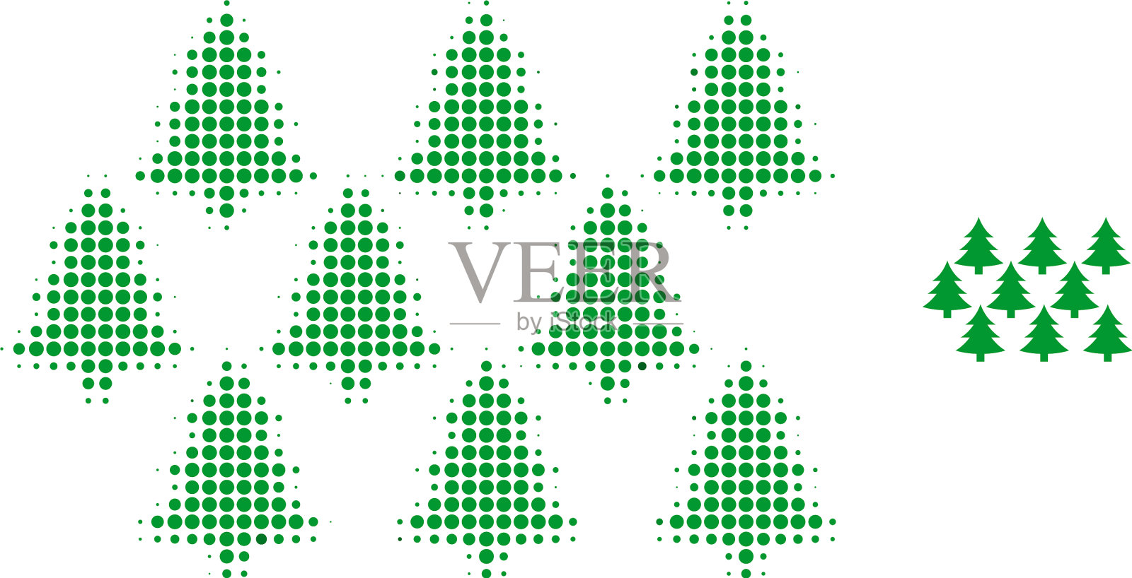 冷杉森林半色调点图标插画图片素材