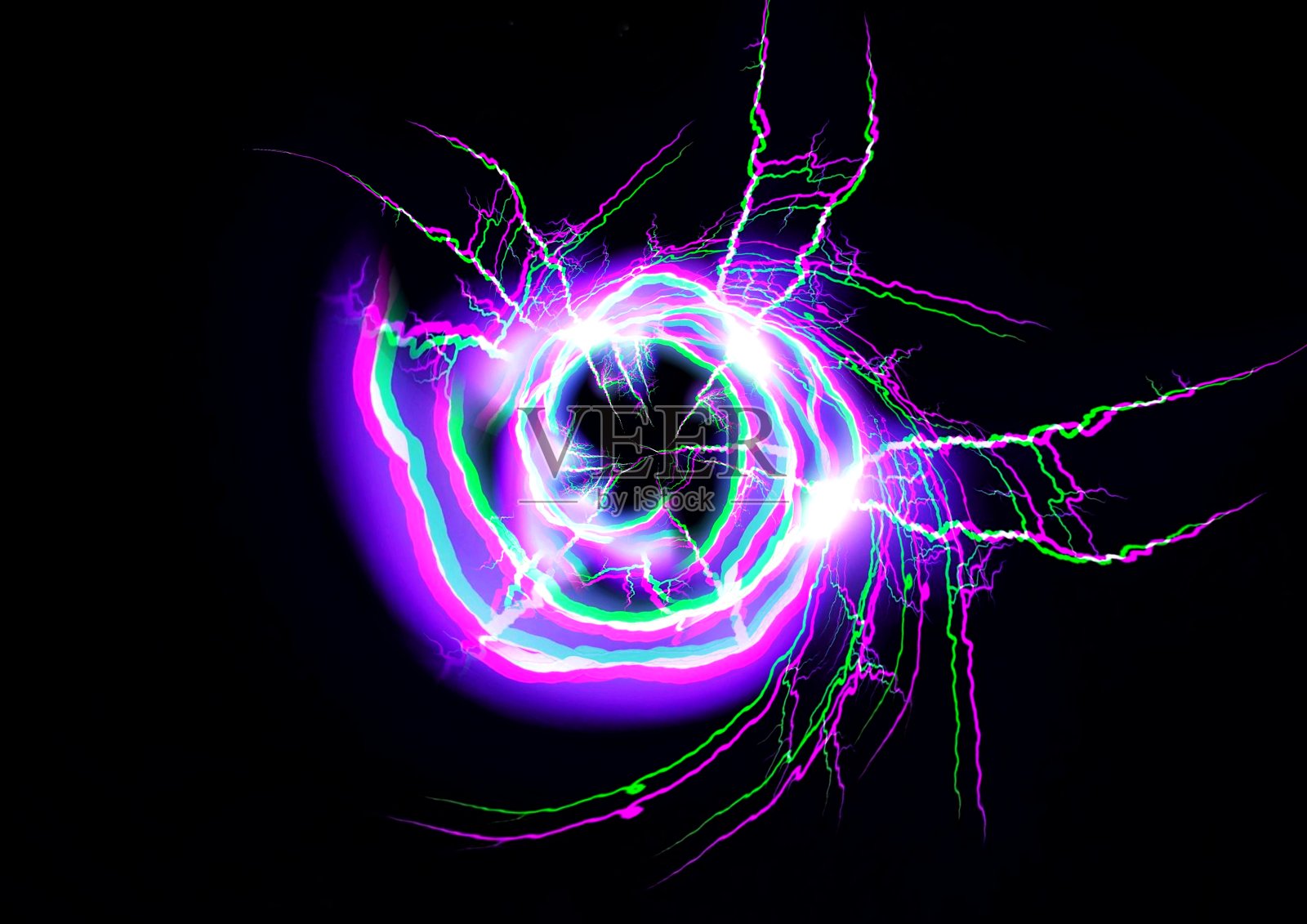 插图的光旋转在一个螺旋与科学技术的概念照片摄影图片