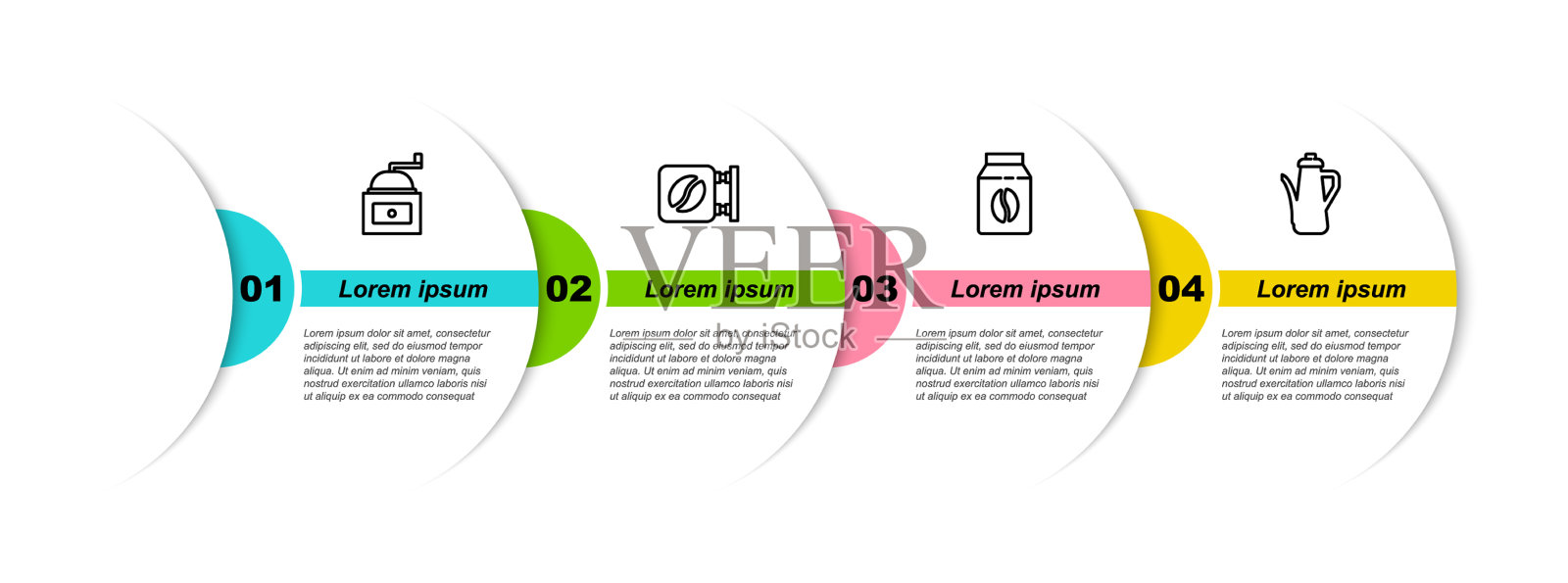 设置行手动咖啡研磨机街道招牌插画图片素材